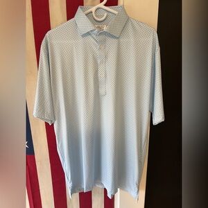 Collars & Co Featherweight Flex Polo; Large Relaxed; Ocean Key Blue